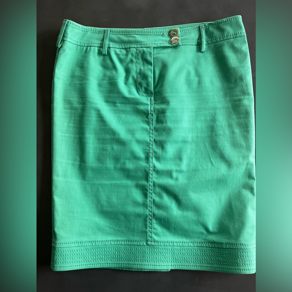 ROCCOBAROCCO cotton elastane bright green pencil skirt US6 IT42